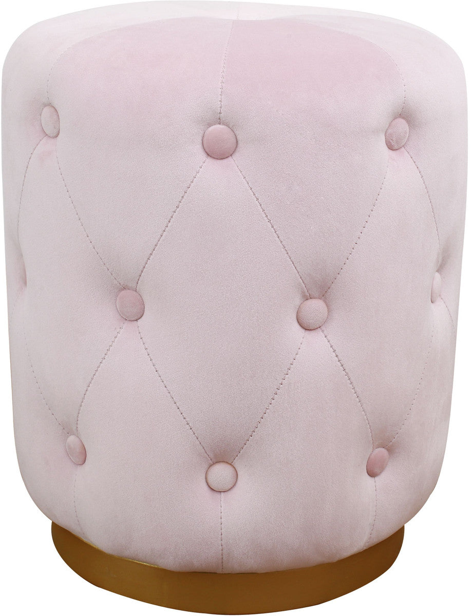 Stacy Blush Velvet Ottoman