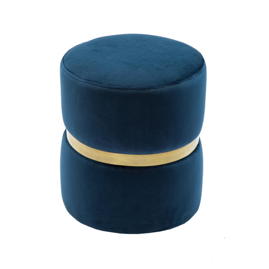 Tamara Navy Velvet Ottoman