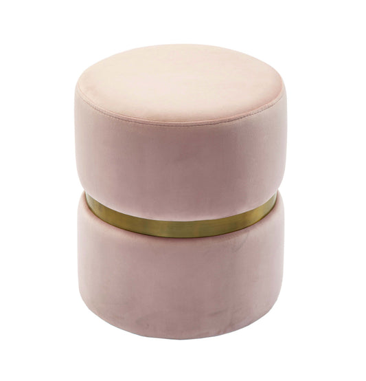 Tamara Blush Velvet Ottoman