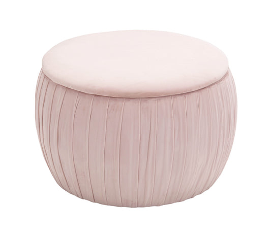 Flora Grey Velvet Storage Ottoman