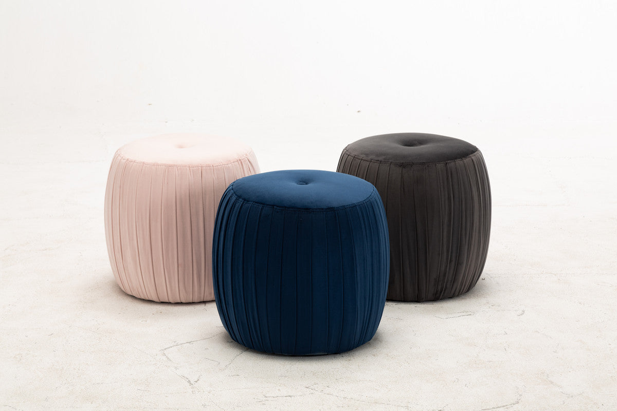 Tia Blush Velvet Ottoman