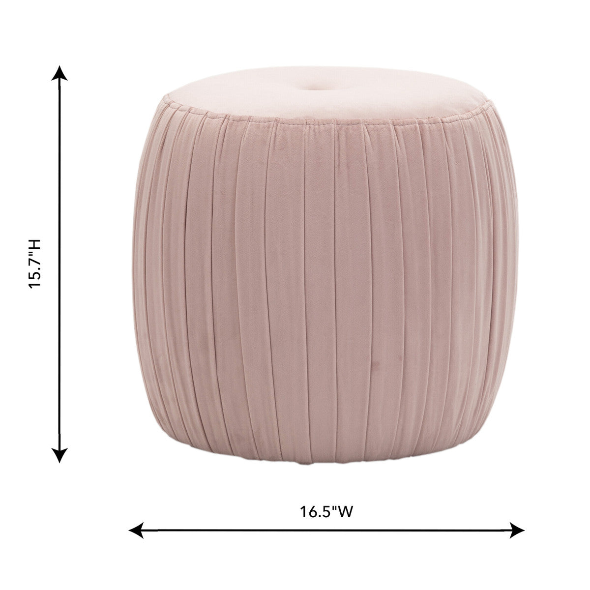 Tia Blush Velvet Ottoman