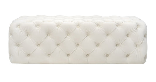 Dolce Cream Velvet Ottoman