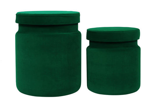 Kristen Green Storage Ottomans - Set of 2