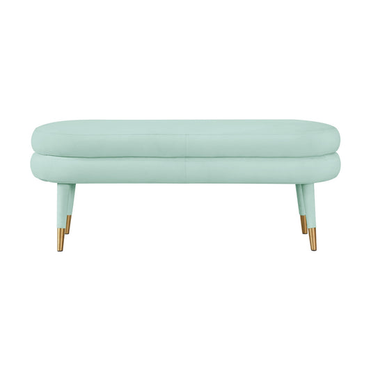 Audrina Sea Foam Green Velvet Bench