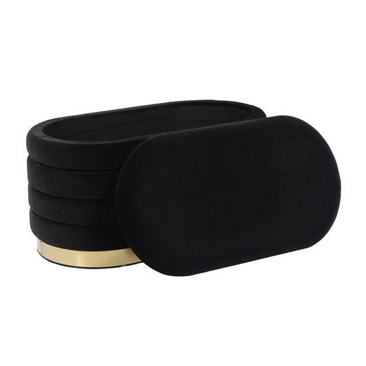 Heidi Black Velvet Storage Bench